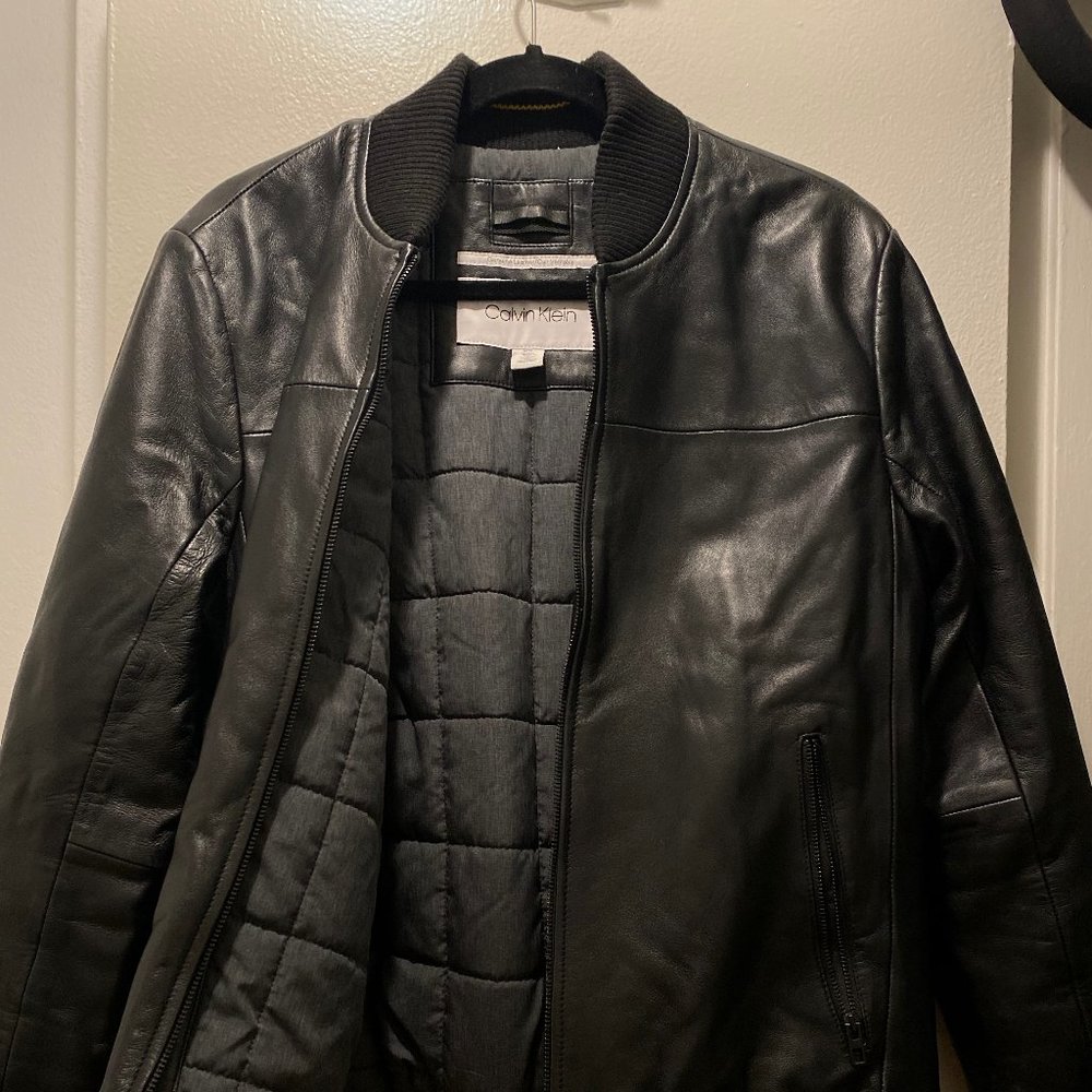 Calvin Klein Genuine Leather Mens Jacket